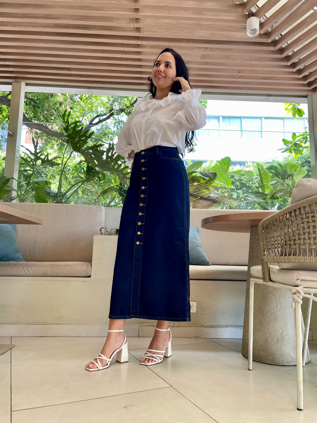 Falda mujer midi botones Ref: 0054