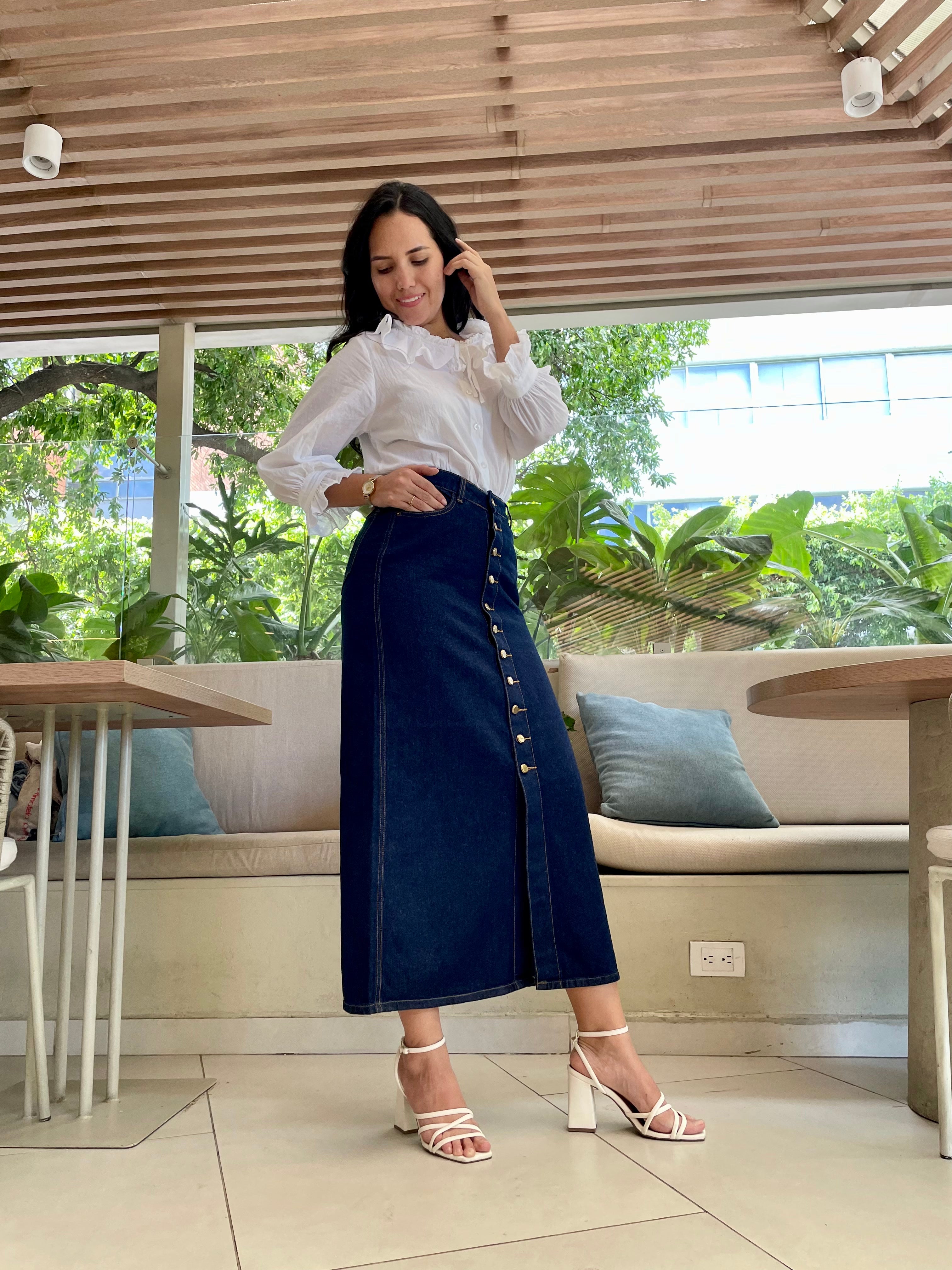 Falda mujer midi botones Ref: 0054