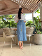 Falda mujer midi botones Ref: 0056
