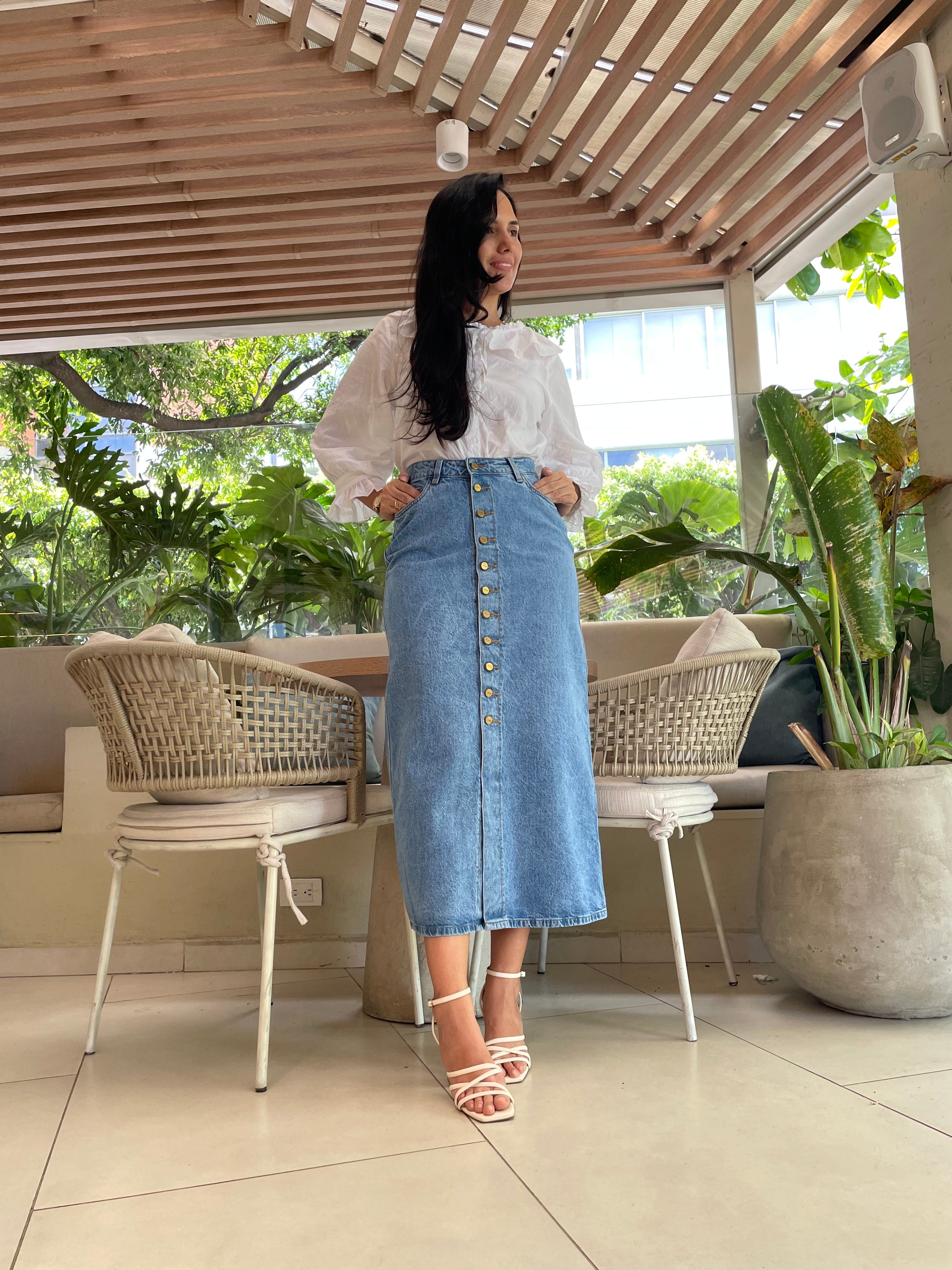 Falda mujer midi botones Ref: 0056