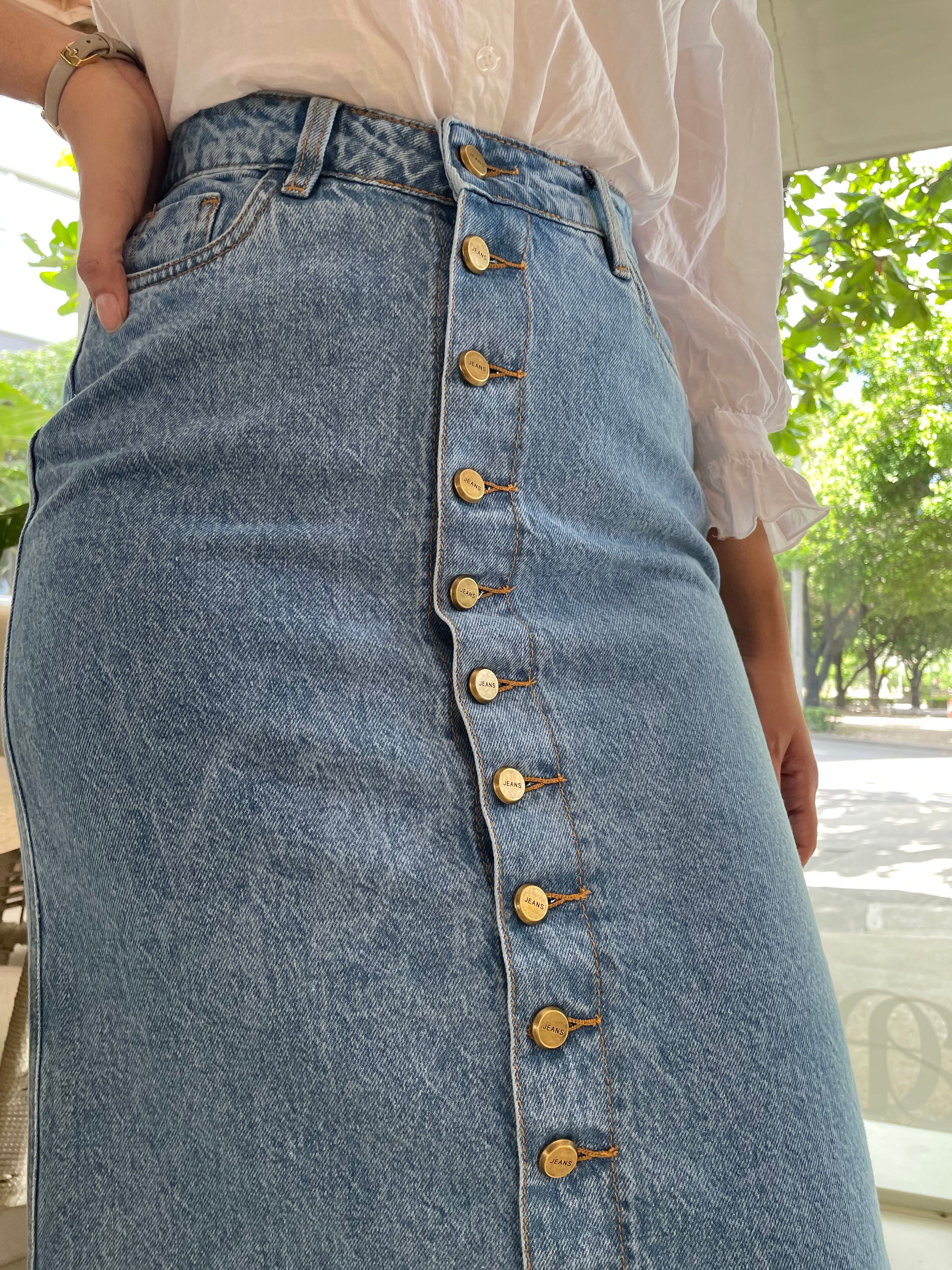 Falda mujer midi botones Ref: 0056