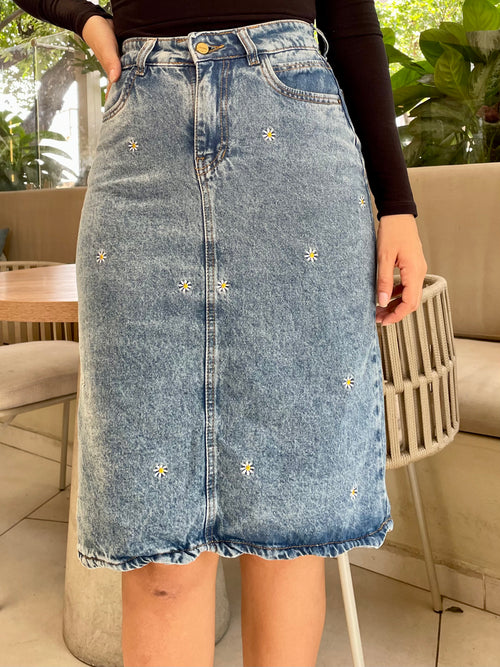 Falda mujer margaritas Rf:0058