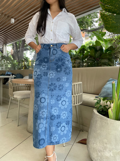 Falda mujer midi floral Ref: 0057