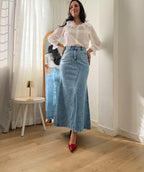 Falda mujer maxi blue Rf: 0067